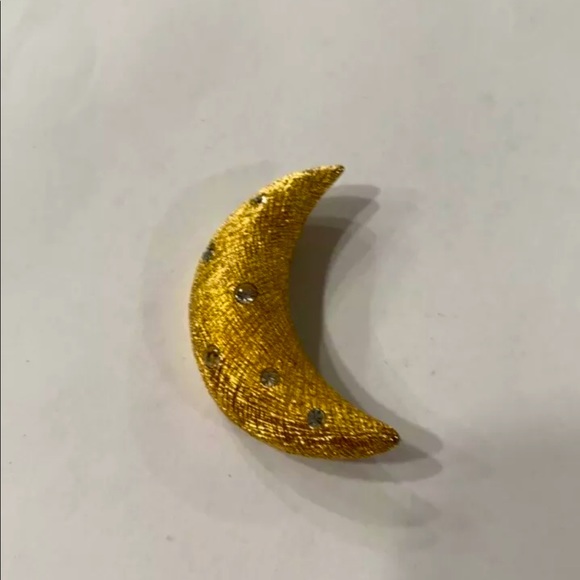 Vintage CHRISTIAN DIOR Moon Texture Crystal Brooch - Picture 6 of 8